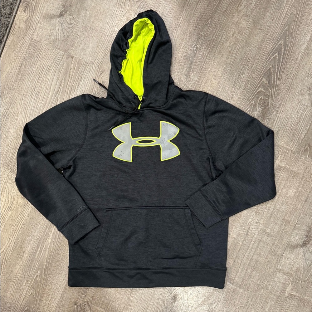 Under Armour Black and Neon Yellow Storm hoodie.